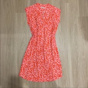 Gap orange salmon camo print button down dress